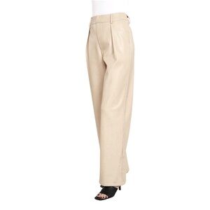 ✅New! House of Harlow 1960 Vegan Leather Pleated Trouser Pant Size 6